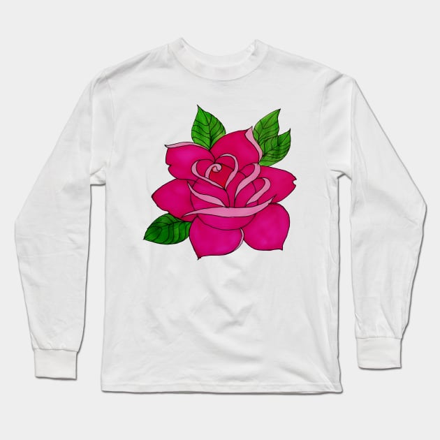 saturated rose Long Sleeve T-Shirt by AnIntrovertsParadise